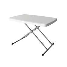 Raganet Mesa de Servicio Plegable de Plastico Ajustable en 8 Alturas Diferentes Mesa de 76cm Largo y 50cm Ancho Interior y Exterior Plastico Reforzado Color Blanco - como en la imagen - Ver 4