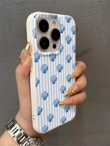 1pc Striped Starfish Pattern, Large Hole Leather Texture Beige Anti-Drop Phone Protective Case, TPU Material, Can Be Given As Holiday Gift, Suitable Compatible With Apple IPhone XS/XS Max/XR/11/12/13/14/15/16 Pro/Pro Max/14/15/16 Plus/17, Unisex, Samsung S26/S25/S24/S23/S22/S26 Ultra/A36/A56/M15/F15/S21 Ultra/S30 Ultra - Multicolor - View 2