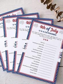 4th Of July USA Category Game Cards, American Independence Day U-S-A Category Party Table Game Cards, Patriotic Theme Holiday Interactive Q&A Cards, Celebration Party Activity Props - View 7