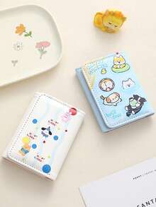 Ví mini in hình, ví đựng thẻ dung lượng lớn dễ thương, ví gập ba hình hoạt hình, ví đựng tiền xu nhiều ngăn nhỏ gọn chống trộm. - Nhiều màu - Xem 3