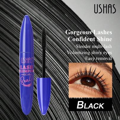  Mascara đen USHAS, lâu trôi, chống thấm nước, hiệu ứng trang điểm bền lâu, cọ xoắn 360 độ, làm dày và dài mi, tạo hiệu ứng cong mi tự nhiên, phù hợp với mọi loại da.