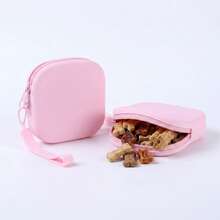 1 pieza Bolsa pequeña para entrenamiento y premios de perro con correa desmontable y cierre con cremallera - Bolsa portátil a prueba de derrames para mascotas, adecuada para cachorros, diseño duradero y fácil de limpiar, varios colores (rosa rojo, negro, azul claro, rosa, azul marino) para viajes, paseos, uso al aire libre - Bolsa para transportar, bolsa para premios de perro, bolsa para pasear al perro - Multicolor - Ver 12
