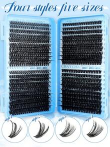 800PcsDCurl Segmented Lash Clusters,10D-150D Mixed Volume,8-18mm Lengths.Natural Fluffy Thick Lashes,Beginner-Friendly & Long-Lasting Comfortable Wear.Full Kit With Glue, Setting Solution,Tweezers & Brush,Perfect For Parties,Gatherings And Travel - Multicolor - View 10