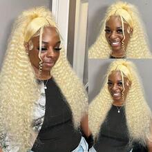 13x4 HD Lace Frontal Wig With 613 Blonde Deep Wave Human Hair - 250% Density Pre-Plucked With Baby Hair, Natural Looking Hairline & Scalp Texture, Comfortable Fit For Everyday & Special Events, Blonde Lace Front Wigs - S613 - 查看 3