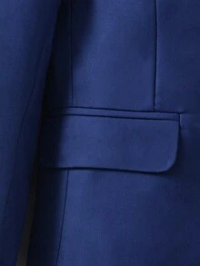 10-16 Years Old Boys Suit Jacket With Button Jacket Set, Lapel Formal Suit, Dark Blue - Royal Blue - View 6