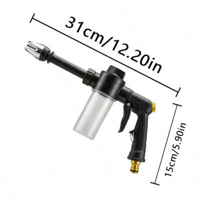 1pc Lightning High Pressure Powerful Washer, Portable High Pressure Car Wash Foam Gun With Long Handle, 2X Stronger Spray Force, Easy For Women/Elderly To Use, Suitable For Car Washing, Watering Plants, Cleaning And Tire Inflation, Watering Can