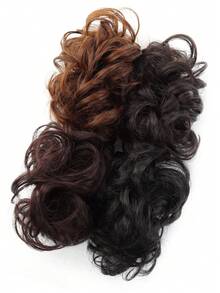 Clip-On Flower Bud Bun Synthetic Wig Hairpiece Hair Claw Curl Bun For Women Daily Use - Multicolor - View 2