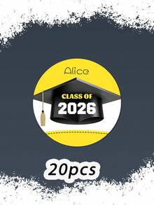Nhãn dán tốt nghiệp hình tròn tùy chỉnh / Logo lớp tốt nghiệp năm 2026 cá nhân hóa / Nhãn dán / Đồ dùng học tập / Đồ dùng làm sổ lưu niệm / Đồ dùng học tập / Lễ tốt nghiệp / Quà tặng tốt nghiệp / Đồ dùng thiết yếu cho trường học / Đồ dùng tiệc tốt nghiệp năm 2026 - Nhiều màu - Xem 8