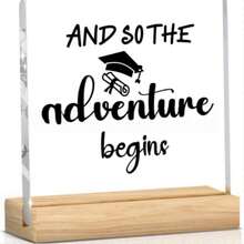 1pc Classic Islamic Acrylic Eid Al-Fitr Ramadan Decorative Item, With Wooden Base, Arabic Ramadan Decor, Birthday Gift - Starts And Ends With Gratitude And Hope, With Slogan, Desktop Ornament - Multicolor - View 23