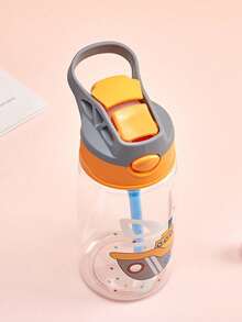 1 pieza Vaso con pajita de plástico de 480ml, Botella de agua deportiva, Regalo de graduación/vacaciones/regreso a clases - Multicolor - Ver 2