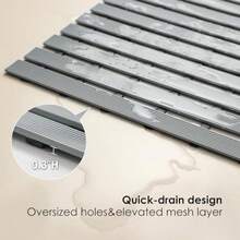 SHIMOYAMA - Tapete antideslizante para ducha con diseño antideslizante de doble cara 26 x 17 pulgadas absorbente de secado rápido para piso de baño - GRIS - Ver 4