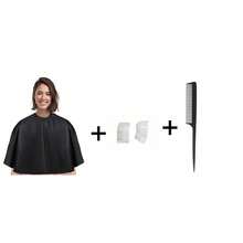 Haircutting Tool Set, Includes Haircutting Cape, Ear Covers, Comb, Professional Salon Accessories - Multicolor - View 13
