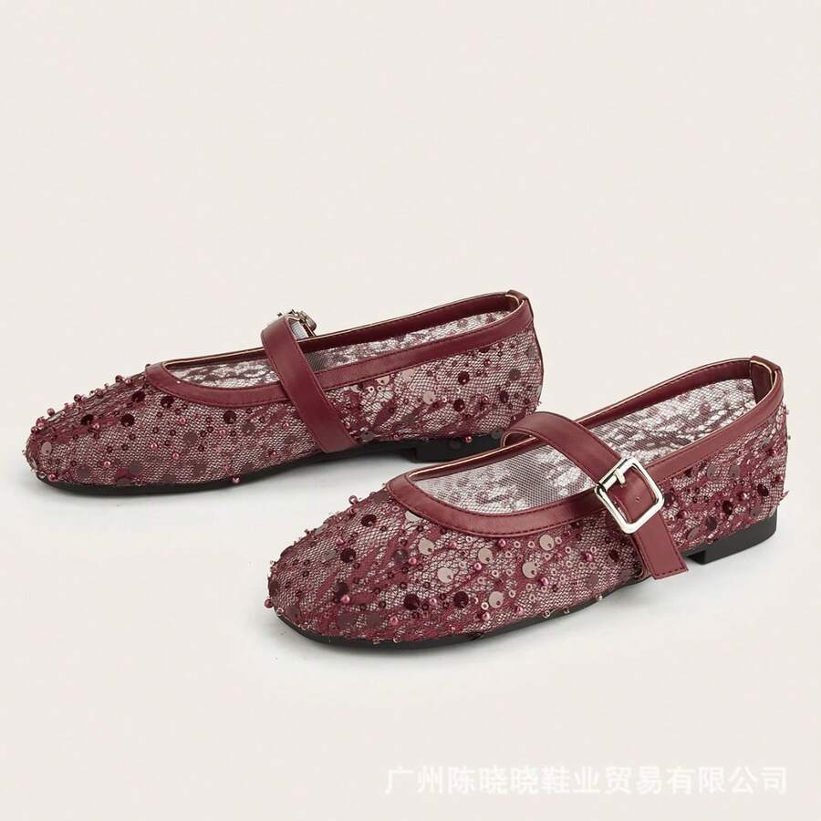 Sandalias con tacón para mujer - Burdeos - Ver 1