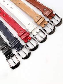 1/2pcs New Women's Hollowed Out Belt, Double Needle Decorative Belt, Fashionable Multifunctional Slim Fit Belt, Fashionable Slim Fit Belt, Adjustable Casual Hollowed Out Belt, Fashionable Full Set Women's Belt, Perfect Match With Jeans, Pants, Dresses And Daily Casual Wear - Multicolor - View 2