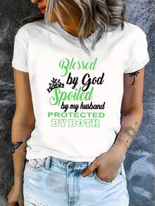1 camiseta casual de manga corta para mujer, 100% algodón grueso - cuello redondo cómodo, top suave y bonito, 180g 100% algodón. - Blanco - Ver 3