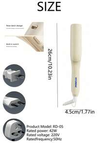 HYUNDAI Electric Egg Curling Iron, Ceramic Curling Wand, 3 Heat Settings, Portable Heating Curling Iron - Beige - View 5