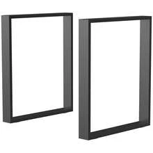 Table Legs, Set Of 2, Table Runners, Square Profile Steel Furniture Legs, For Coffee Table And Dining Table, Black, 60 X 72 Cm - 黑色 - 查看 6