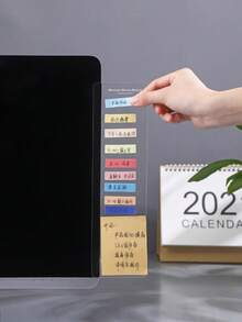 1pc Monitor Side Memo Board Sticky Note Storage Rack Computer Desktop Message Board Holder Universal Desk Note Organizer Stand Home Office Desktop Decoration Multifunctional Office Desk Accessories For Home School Office Men Women Daily Use - Multicolor - View 4