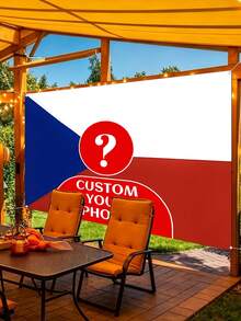 Customization Personalized Czech Republic Flag Pattern Design Pattern Family Photo, Couple, Sisters Photo  Flags ,Customized Banners & Pennants,Background Decoration For Wall Fabric, 2D Flat  Tapestry, Custom Garden Flags, Garden Decoration,Personalized DIY Homemade Items,  As Birthday Gifts, Gift Room Banners, Wall Banners, University Dormitory Decoration, Outdoor, Family, Graduation,Wedding, Souvenir Customization, Suitable For All Seasons' Wall Fabric, Washable, Machine Washable, Lightweight, Comfortable,Punch Hole Unique Design, Suitable For Her Personalized Ideal Decorative Gifts, Suitable For Her, Him, Family, Father, Mother, Lover, Daughter, Son, Friends, Classmates. Perfect For Camping, Traveling, Home Life, Daily Life, Office Decoration, Birthday, Anniversary, Valentine's Day, Thanksgiving, Christmas, Halloween, Mother's Day, Father's Day, Wedding, Easter, New Year Gifts,  Car, Bedroom, Living Room, Office, Outdoor Camping, Beach, Yoga Party,Outdoor Flag Wall Tapestry - Multicolor - View 5