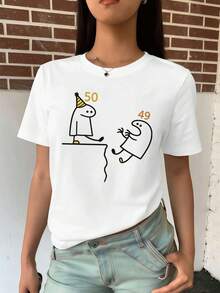 Dam-T-shirts - Vitt - Visa 2