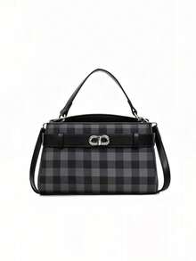 Bolso de mano casual versátil y de color contrastante de moda para mujeres - Negro - Ver 5