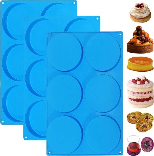 Sidosir Round Silicone Mold For Baking, 4inch Large Breakfast Sandwiches Mold Silicone For Whoopie Pie, Non-Stick Hamburger Buns Molds For Egg Pan (1, ROUND)