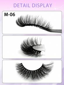 ENCHUW 5 Pairs 3D Fake Eyelashes Natural Lashes Short False Eyelashes Pack Reusable False Lashes Soft Wispy Lashes Fluffy Eye Lashes - Black - View 3
