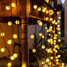 20/50/100 LED Solar Outdoor Lights, Warm/Color Bubble Ball String Lights, 8 Lighting Modes, For Garden, Patio, Wedding Party, Holiday And Christmas - 太陽能氣泡球 - 查看 4