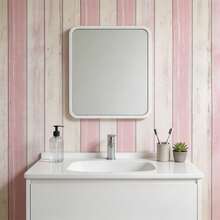 1 Roll Of Shabby Chic Pink And White Self-Adhesive Vinyl Wood Grain Wallpaper/Waterproof And Removable/Peel And Stick/Bedroom Living Room Kitchen Cabinet Wall Furniture Renovation/Old Wooden Door Renovation/Background Wall Decoration/Renter Friendly - Pinkish-white Wood Grain - View 8