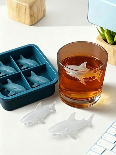 Molde en forma de tiburón 3D - Material de silicona - Molde antiadherente para hornear - Molde para galletas de chocolate - Herramienta de cocina creativa para hornear - Apto para hacer cubitos de hielo, chocolates y galletas. Este es un molde esencial para fiestas de cocina creativas y un artículo indispensable para los amantes de los postres.