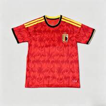 26-27 World Cup Belgium National Team Home Jersey Custom Print Fan Version Quick Dry Short Sleeve Football Shirt - #3 - 查看 4