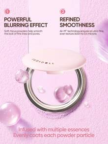 JUDYDOLL Velvety Matte Long-Wear Powder, Pengontrol Minyak, Pengatur Riasan, Penutup Noda, Bedak Tabur Matte, Alat Ajaib untuk Pengaplikasian Makeup Cepat - 02 Merah Muda - View 4
