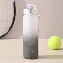 Botella de agua de plástico de Color degradado de 16oz para exteriores, botella de agua deportiva de 550ml, taza espacial portátil, botella de agua para verano - Blanco - Ver 2