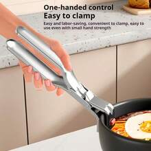 1/2pcs Stainless Steel Heat Resistant Clip, Kitchen Bowl Clip, Steamer Clip, Tray Clip; Non-Slip High Temperature Oven Tray Clip, Cooktop Tray Clip; Cooking Clip, Small Kitchen Tool - View 6