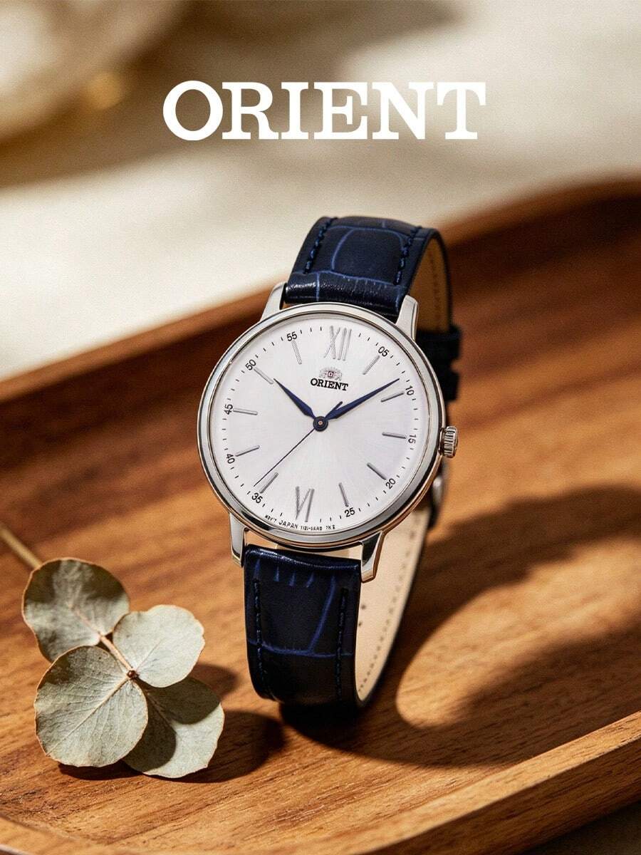 Orient Women's Movement Quartz Watch RA-QC1705S10B Silver Case White Dial Blue Leather Strap Slim Elegant Wristwatch - Chic Minimalist Lady Watch for Daily Wear Concert Festival Shopping Gift Girlfriend Valentine - 白色 - 查看 1