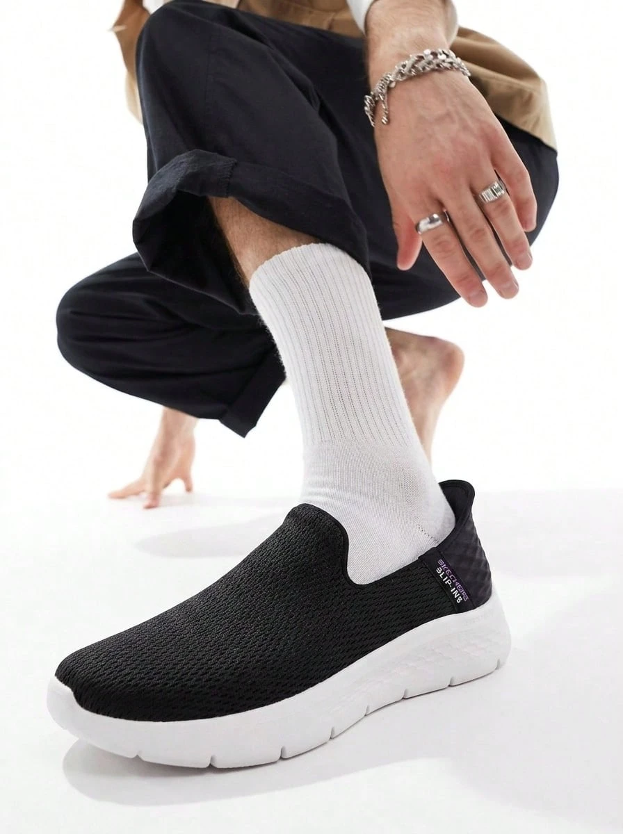 Skechers Slip-Ins: GO WALK Flex - Relish - 黑與白 - 查看 1