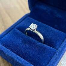 Stainless Steel Silver Solitaire Ring 5mm Graduation, Debutante - White - View 4