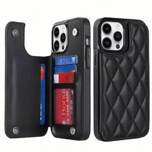 Luxury Wallet Phone Case With Double Buckle, Compact Card Slots, Photo Frame Stand, RFID Anti-Theft Function, Magnetic Flip Cover, PU Faux Leather, Compatible With Samsung Galaxy, Business Anti-Drop Protective Cover For Mobile Phones - Black - View 1