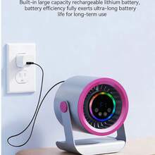 Akane Mini Desktop Fan, Small USB Rechargeable Quiet Desktop Fan, Cooling Table Fan With LED Digital Display, 360° Adjustable Tilt, Suitable For Bedroom, Office And Home (4 Color Options) - Desk Fan - View 11