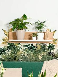 SUPSTICKER 1卷水彩热带植物图案壁纸，自然森系风格，乙烯基自粘装饰贴纸，防水防油，可用于衣柜、抽屉、餐边柜、墙面背景、搁板等DIY装饰，尺寸：21.65*35.43英寸 - 1PC - 查看 7