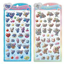 Pegatinas decorativas con relieve de cristal de dibujos animados lindos, pegatinas brillantes para regalos de vacaciones, decoración de computadora, decoración de escritorio, decoración de oficina, pegatinas decorativas adorables multifuncionales - Multicolor - Ver 1