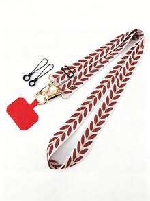 1 dây đeo điện thoại họa tiết lá cây, dây đeo điện thoại có thể điều chỉnh, dây đeo vai dài chéo, dây đeo ốp điện thoại cao cấp thanh lịch, dây đeo chéo máy ảnh họa tiết thực vật. - Nhiều màu - Xem 4