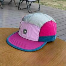 Gorra de béisbol de ala corta con bloques de color Dopamine, de secado rápido, para protección solar al aire libre, para pesca, vacaciones y festivales - A - Ver 8