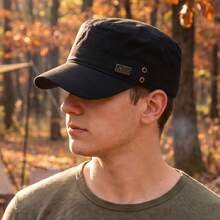 Nueva gorra plana de primavera para hombres, sombrero de protección solar de estilo coreano transpirable, gorra de pico versátil para uso al aire libre, viajes, playa, vacaciones - A - Ver 13