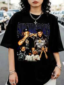 Vintage bootleg 90-tals underground rap-t-shirt från Suicideboy$SS - Retro hiphop-stil - Svart - Visa 6