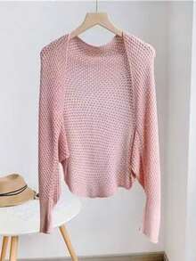 1pc Women's New Short Ice Silk Air Conditioning Knit Cardigan Jacket - Beige - View 2