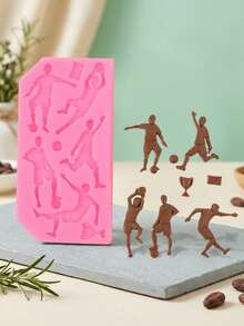 SikeSike 1pc Football Sports Silicone Mold, Chocolate Mold, Suitable For Cake Decoration, Chocolate, Pudding, Candy Silicone Mold - Multicolor - View 4