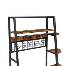 Industrial Style Freestanding Open Clothes Rack With Shelves - Retro Brown Clothes Rack For Bedroom, Living Room And Home Office - Multifunctional Organizer For Storing Clothes And Shoes - 黑色+棕色 - 查看 9