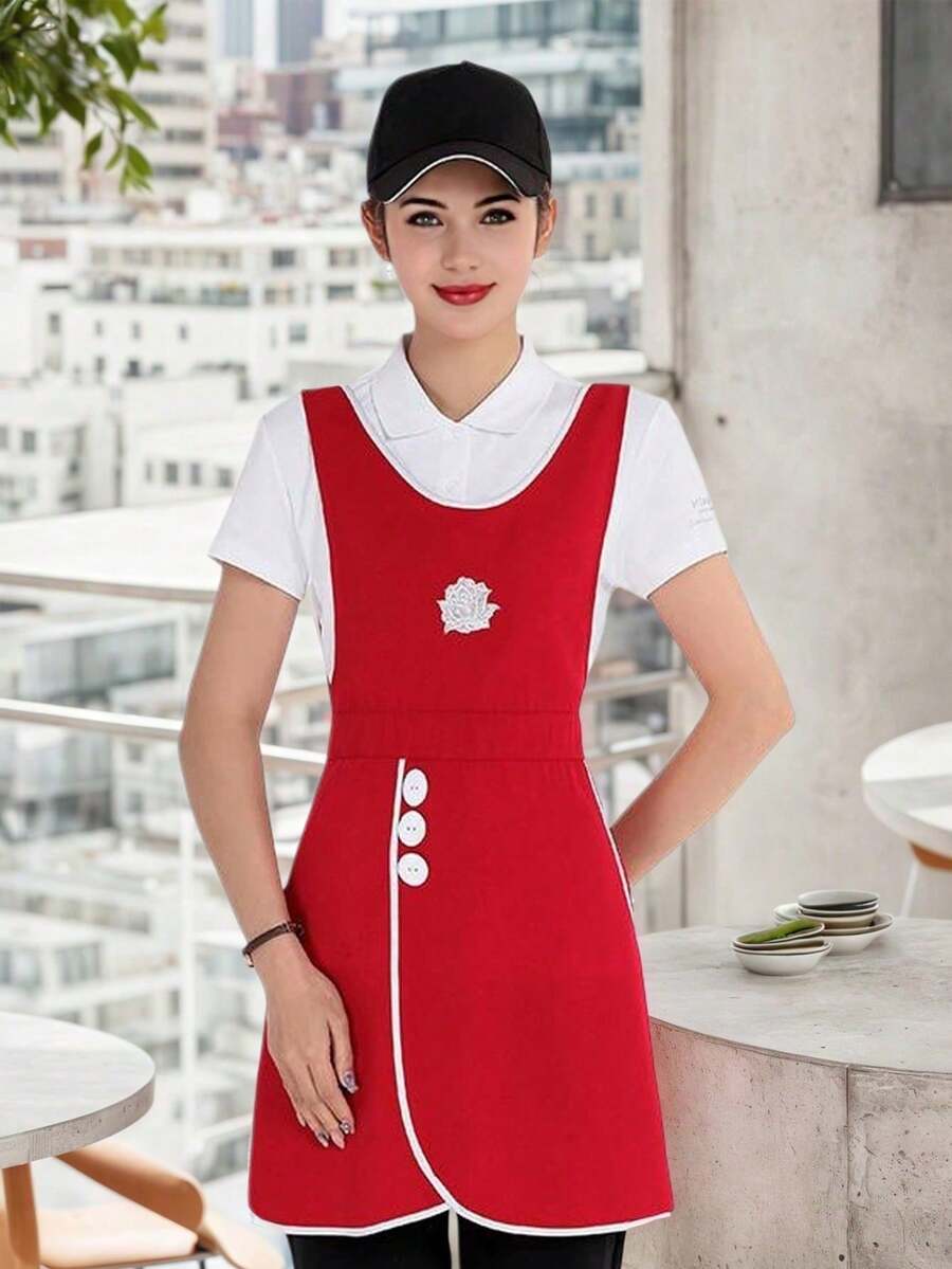 Celemek Lucu & Modis, Cocok Untuk Supermarket, Salon Kecantikan, Salon Kuku, Dapur, Restoran, Seragam Kerja Pelayan - Beraneka warna - View 1