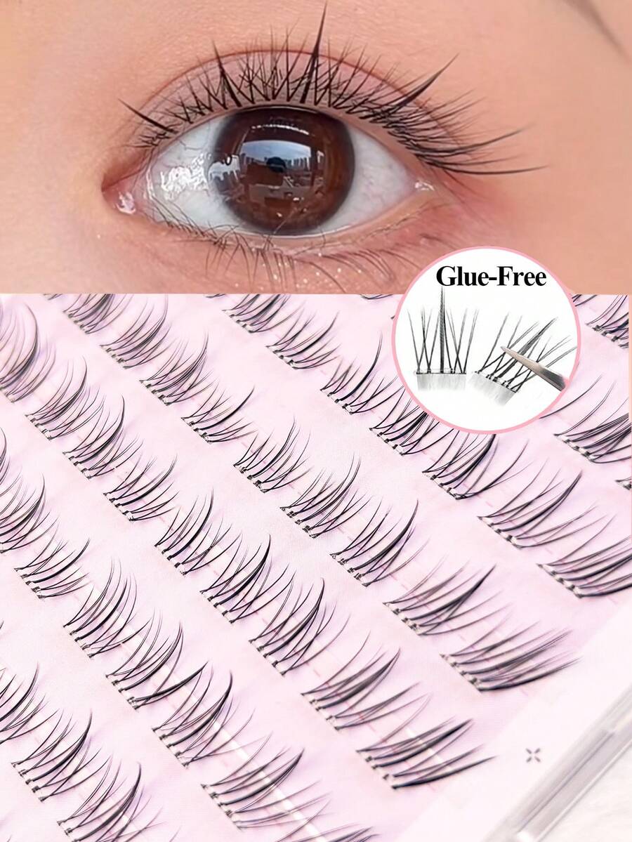 Lvcheryl 100 sợi mi giả hình hoa hướng dương không cần keo, tạo vẻ ngoài tự nhiên – Không cần keo, mi giả nhẹ, thích hợp trang điểm hàng ngày, có thể tái sử dụng, dễ dàng gắn chỉ trong 3 giây, mi giả tự dính.